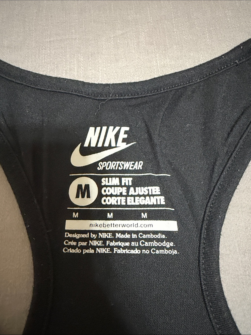 Nike Black Tank with Large White Logo - Picture 3 of 5